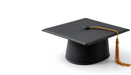 black graduation cap isolated on white background. graduation concept