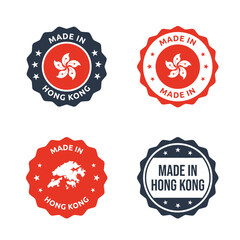made in Hong Kong labels set, product stamp of Hong Kong