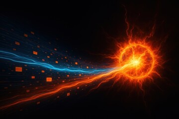 Fototapeta premium Nuclear power fueling advanced artificial intelligence infrastructure development