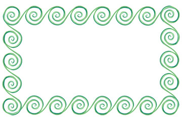 Greeting card frame, horizontal square template tendril, geometry pattern, abstract fantasy flower, garden plant, botany, floral illustration. Hand drawn watercolor abstract painting