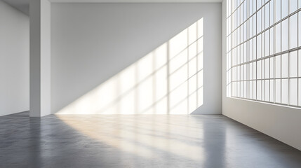 Illuminated Minimalist Space Studio Photography Interior Wide Angle Horizontal Pure White Background