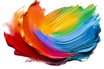 AI generative image.  Multicolor brush stroke