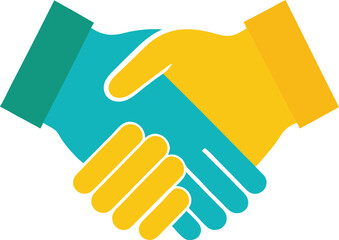 handshake  vector on white background