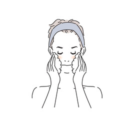 丁寧にスキンケアをするかっこいい男性