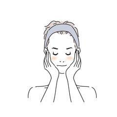 丁寧にスキンケアをするかっこいい男性