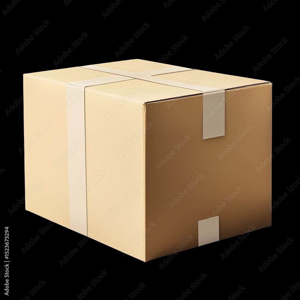 Poster large corrugated box sealed and ready to ship, showcasing simple yet sturdy design. this box is perf