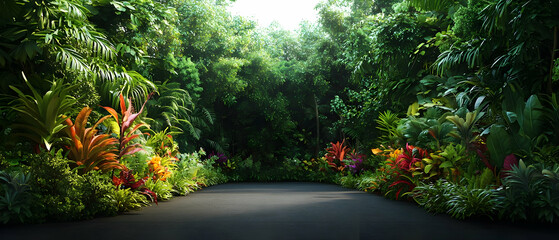 Tropical Lush Garden Pathway