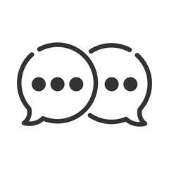 Outline speech bubble icon simple silhouette flat style.