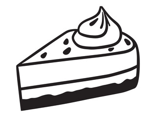 Tiramisu Cheesecake Minimalist 2D Line Art Set 