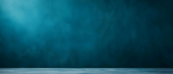 Dark Teal Studio Background With Empty Surface