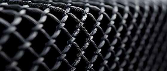 Detailed Close Up View Of Metal Mesh Fence