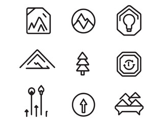 Trailhead Sign Minimalist Line Art Set 