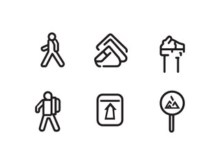 Trailhead Sign Minimalist Line Art Set 