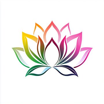 Flor de loto, Ilustraci&oacute;n sobre fondo blanco