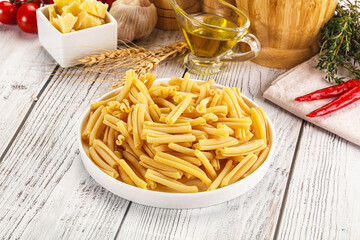 Raw dry Italian pasta - casarecce