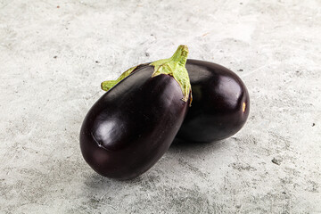 Raw ripe organic eggplant vegetable