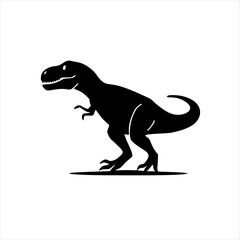 Simple T-rex Logo, Dinosaur Silhouette Illustration Art