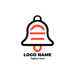 Simple bell logo elegant bell icon flat bell design vector bell outline bell for company identity business startup web interface notification mobile app graphic design use

