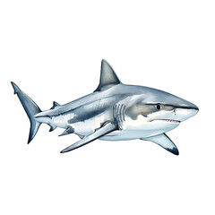Obraz premium Great white shark predator ocean sea animal marine wildlife underwater dangerous teeth powerful swimming fish on transparent background