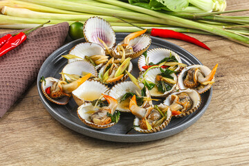 Asian mollusk shell steamed with spices