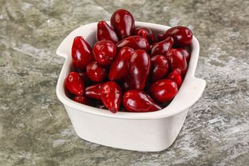 Ripe sweet juicy digberry cornel