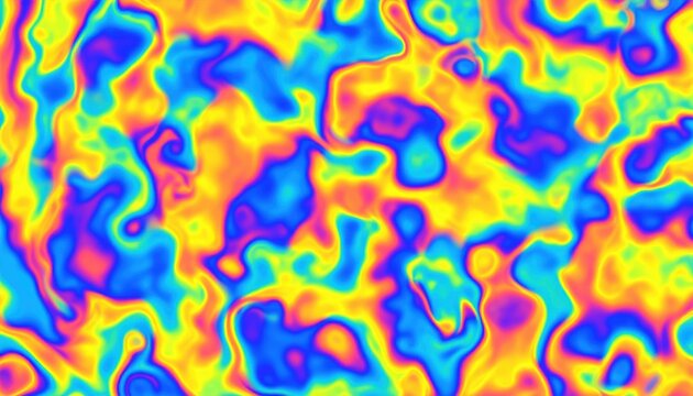 Colorful abstract thermal map texture with fluid heat patterns and vibrant topographic effect