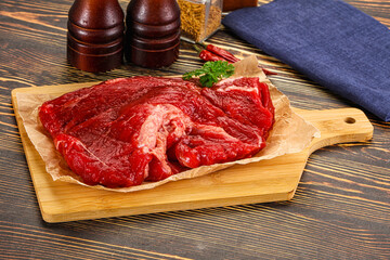 Raw beef meat piece for cooking