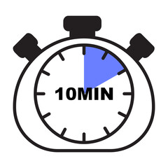 Time for Action Stopwatch Timer Icon in 3D Vector Style Representing Speed and Accuracy