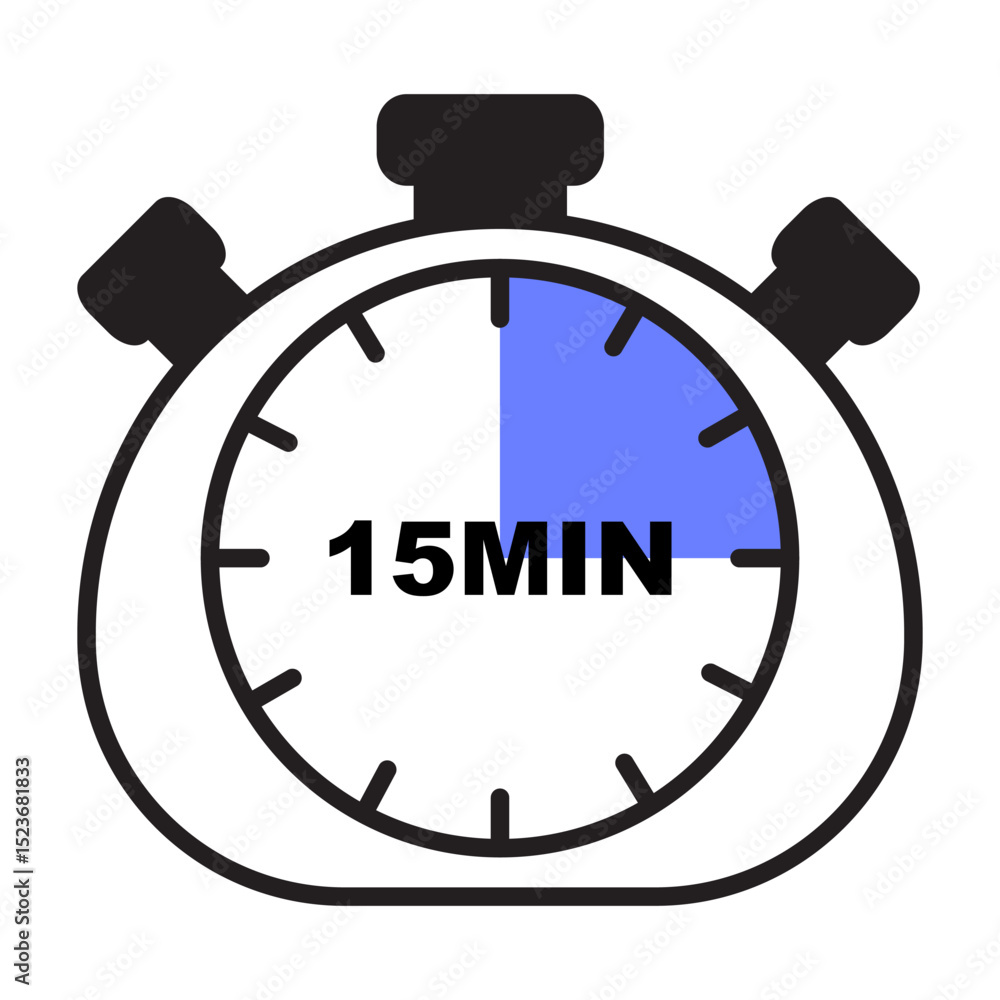 Poster time for action icon with a 2d stopwatch, a symbol of business speed and countdown for new ideas