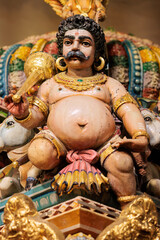 Statue representing an Hindu god in Sri Thendayuthapani Temple - Singapore