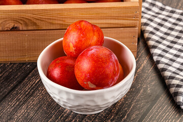 Fresh sweet juicy  purple plums