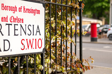 LONDON- SW10 street sign in the Royal Borough of Kensington and Chelsea