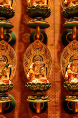 Decoration inside the beautiful Buddha Tooth Relic Temple in Singapore 