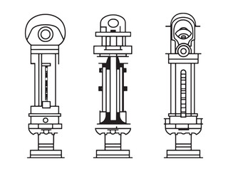 Vertical Turning Lathe Minimalist Line Art 