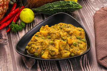 Aloo masala with green peas