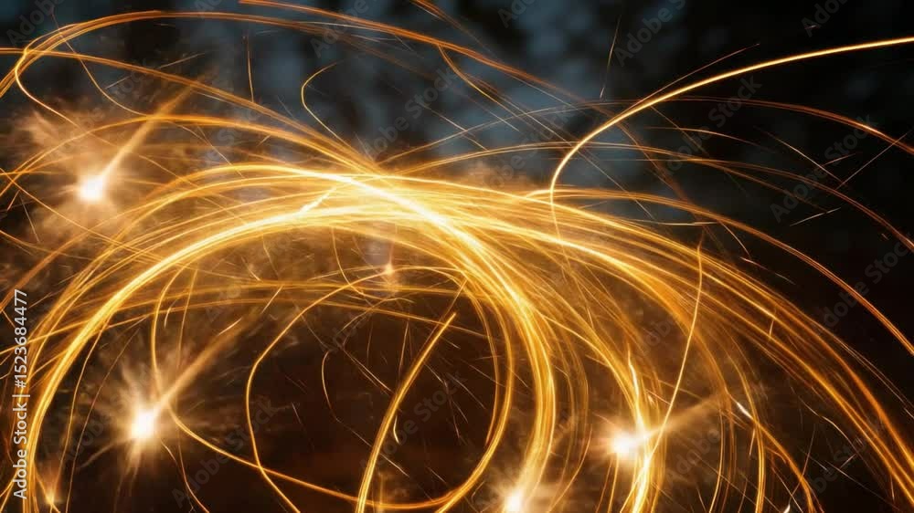 Poster sparkling trails: a mesmerizing display of light trails with long exposure photography, capturing th