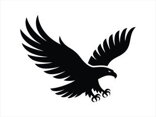 Obraz premium Dynamic Eagle Silhouette with Spread Wings - Power and Freedom