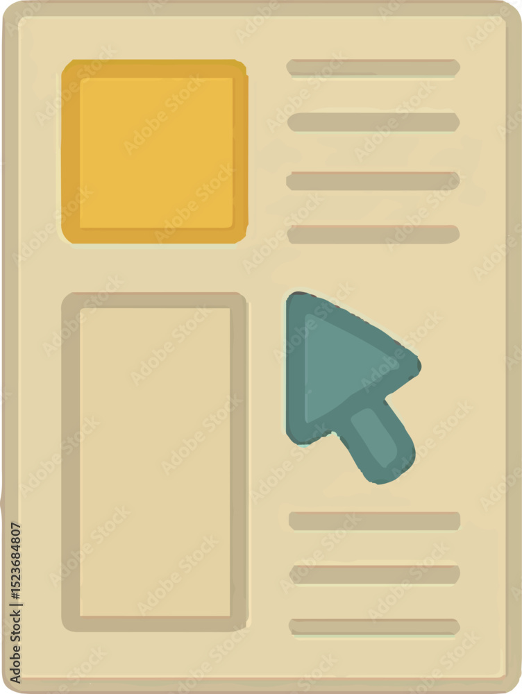 Poster a document icon with text, ideal for organizing design layouts and creative project files