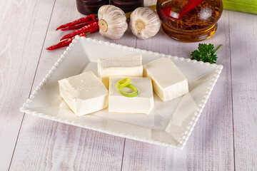 Greek traditional Feta cheese cubes