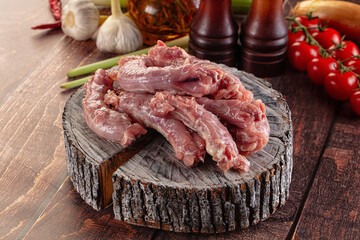 Raw chicken neck for cooking