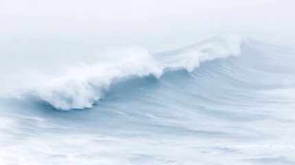 Monochrome wave crashes in hazy conditions