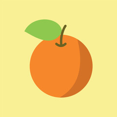 Flat orange fruit icon, ideal for healthy food, citrus drinks, organic brands, and summer visuals.