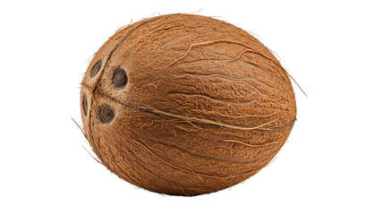 Whole Brown Coconut Isolated on White Background