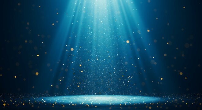 Pentecost celebration. Blue background with glowing light