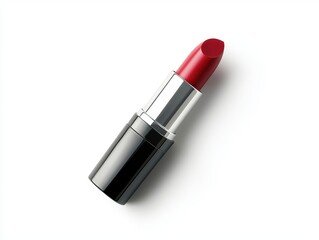 Red lipstick on white background 