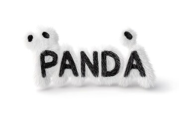 Fuzzy Panda Word Art: A 3D Render of a Fluffy Panda Name