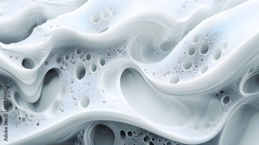 Poster abstract fluid patterns studio digital art minimalist close-up horizontal pure white background