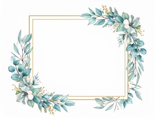 Fototapeta premium 緑の葉が生い茂るボタニカルなフレーム