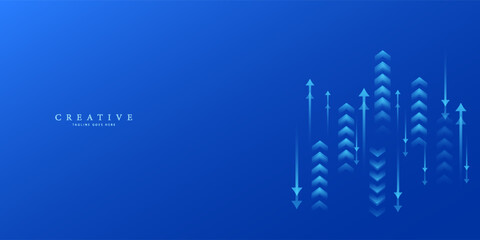 Up arrow business direction symbol on illustration graphic design icon background with improvement market trend growth chart concept or success strategy development increase progress sale target sign.