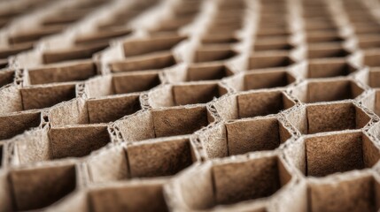Cardboard texture showing intricate honeycomb pattern suitable for packaging and design applications